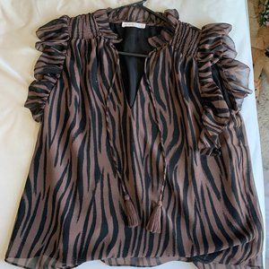 Karlie Moremi zebra print blouse and skort -- MEDIUM
